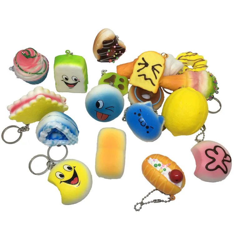 dna ball fidget 4/6/8pcs Squeeze Toys Mini Soft Extrusion Bread Toys Keyring Rising Decompression Squishy Slow Rising For Kids banana fidget toy