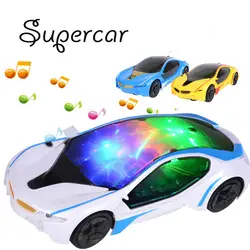 2019 3D суперкар стиль электрическая игрушка с колесами огни Музыка поющие игрушки для детей электрический Универсальный Прямая доставка