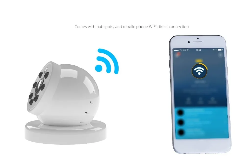 Wireless 720/1080P WIFI IP Camera With Hotspot 140 Degree View Angle