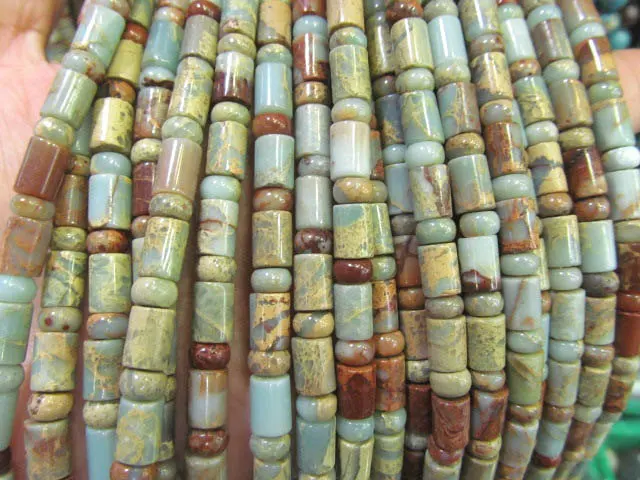 Высокое качество 2 нити 4 10 мм натуральный Aqua Terra Jasper Драгоценный Камень rondelle