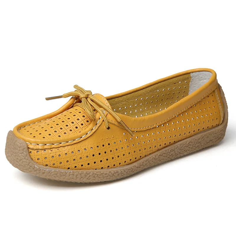 

Oxford Shoes for Women 2019 Casual Breathable Ballerina Shoes Genuine Leather Slip on Women Loafers Ladies Nursing Sneakers