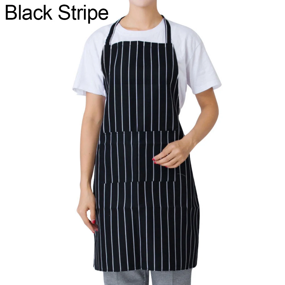 70x57cm Kitchen BBQ Striped Plaid Long Aprons for Woman Waist Apron with Pocket Catering Chef Waiter Apron Barbecue Kitchen Tool