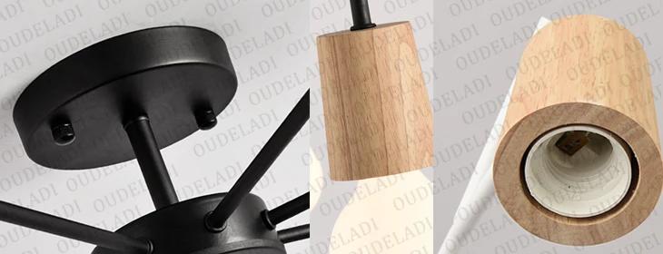 Lâmpada do Teto Lâmpada do Vintage Luzes de Teto Arte Aranha Retro Edison Loft Madeira Moderna Led Casa Sala Estar Decoração Luminárias 7 Luzes de teto