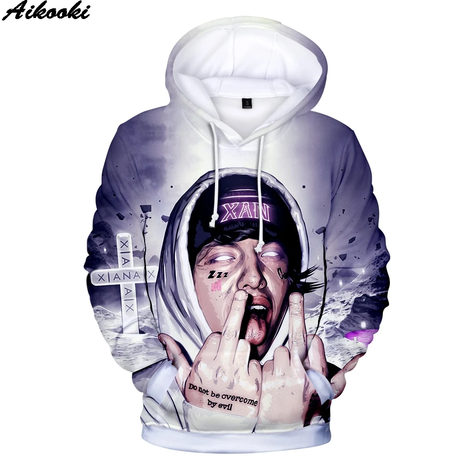 Новое поступление толстовки Aikooki с 3D принтом lil xan xанархий для мужчин и женщин