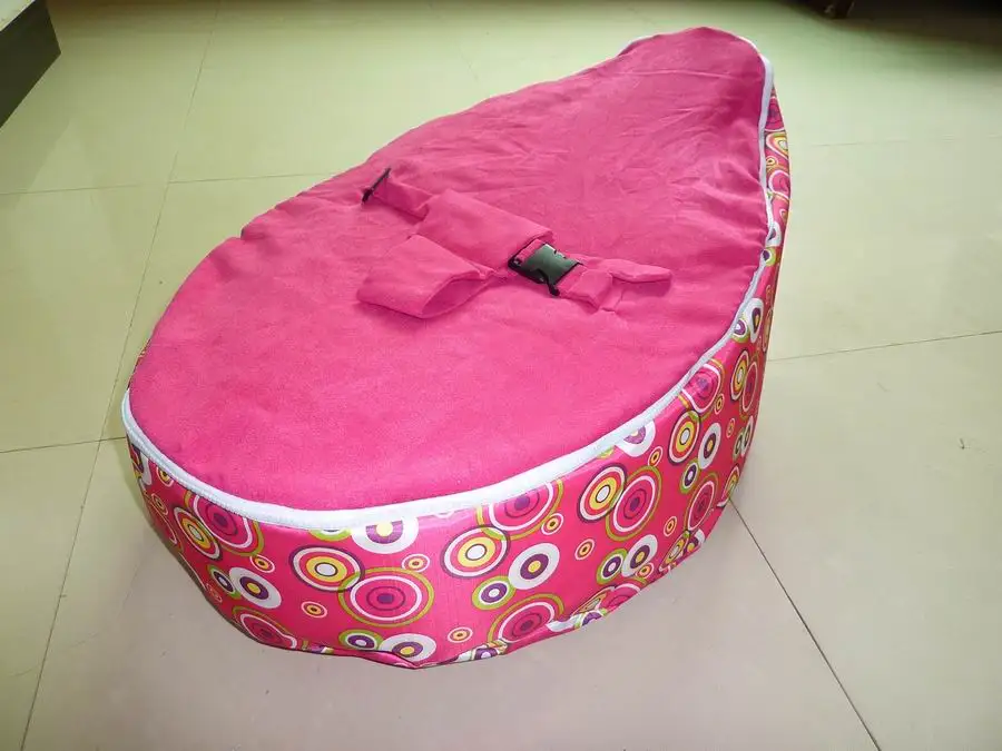 

Free shipping disco convertible baby beanbag chair, two tops baby beanbags cover only pink