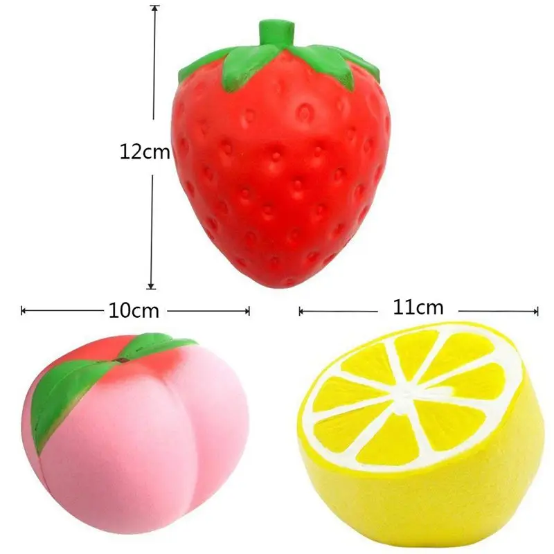 5 шт. Jumbo Squishies медленно растущая клубника арбуз банан персик лимон фрукты Kawaii