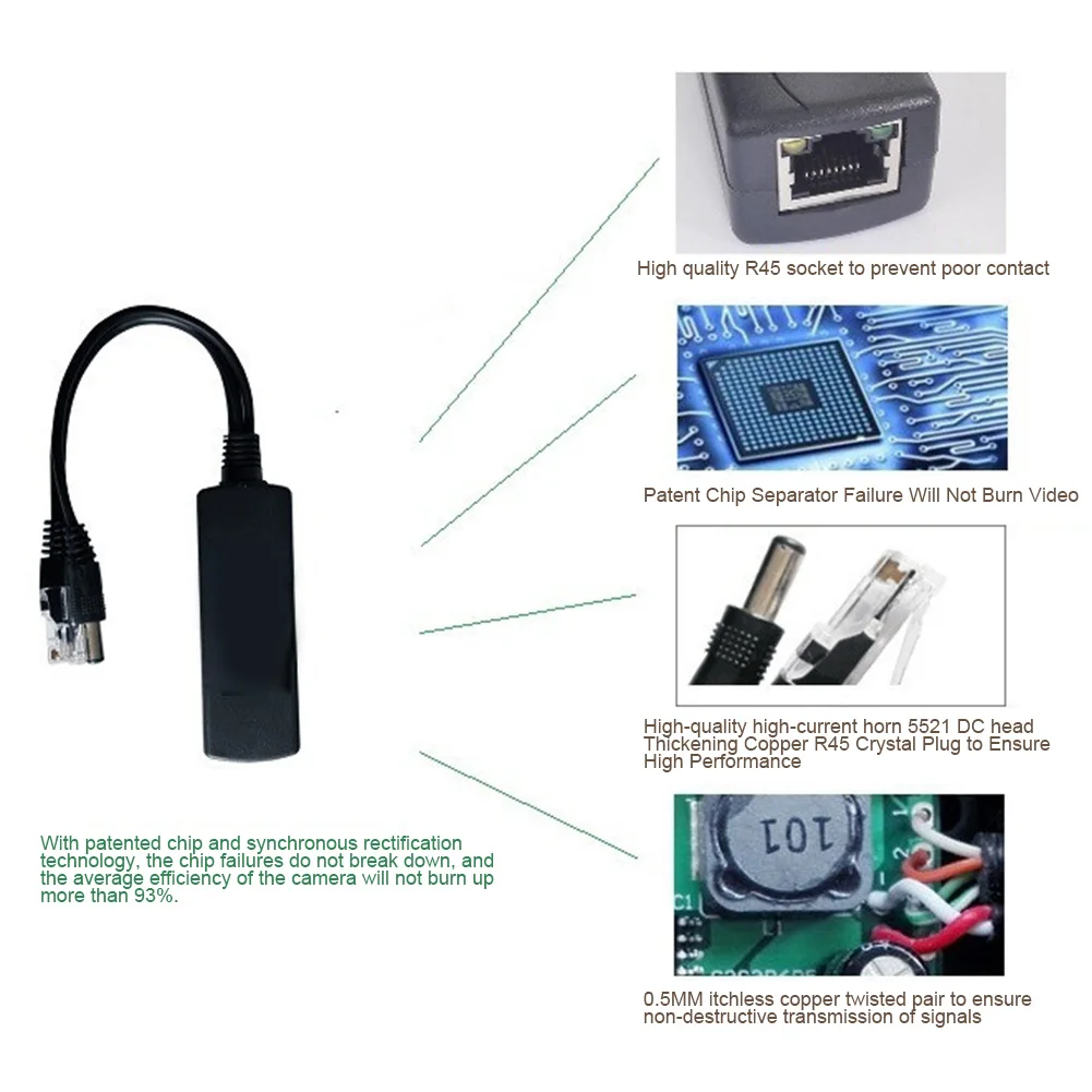 Нестандартный 24В POE Segregator 24 В до 12V2A Передача 100 м низкое потребление сплиттер GDeals
