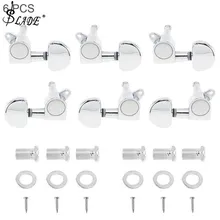 Слейд 6 шт покрытые серебром гитарная струна Колки тюнер 3R+ 3L полукруг полностью закрытая подающий воздух в головку прибора для 40/41 дюймов Акустическая гитара для игры в стиле фолк