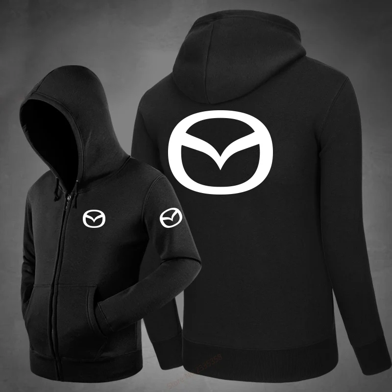 

mens Long Sleeve Hoodie For male Mazda Sweatshirt winter autumn Casual Hooded Coat zipper jackets