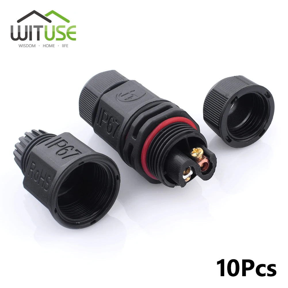 

Wituse 2-Way or 3-Way IP67 Waterproof Connector 2 Pin Electrical Terminal Plug For Solar Panel 10Pcs Connector Plug Socket