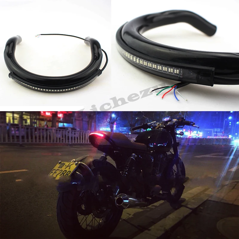 ACZ Motorcycle 175mm Black Cafe Racer Upswept Rear Seat Frame Hoop Loop