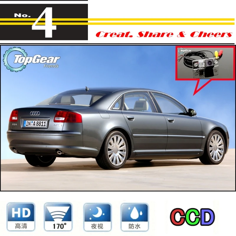 

LiisleeCar Camera For Audi A8 A8L S8 D3 4E 2002~2007 High Quality Rear View Back Up Camera For PAL / NTSC Use | CCD + RCA