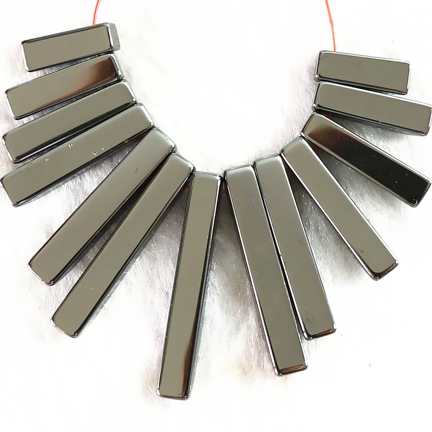 

Natural black hematite pendant stone beads hot sale fit diy necklace 13-29mm long rectangle shape free shipping jewelry B259