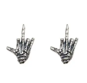 Серьги-гвоздики Regalrock в готическом стиле стимпанк череп скелет демон коготь