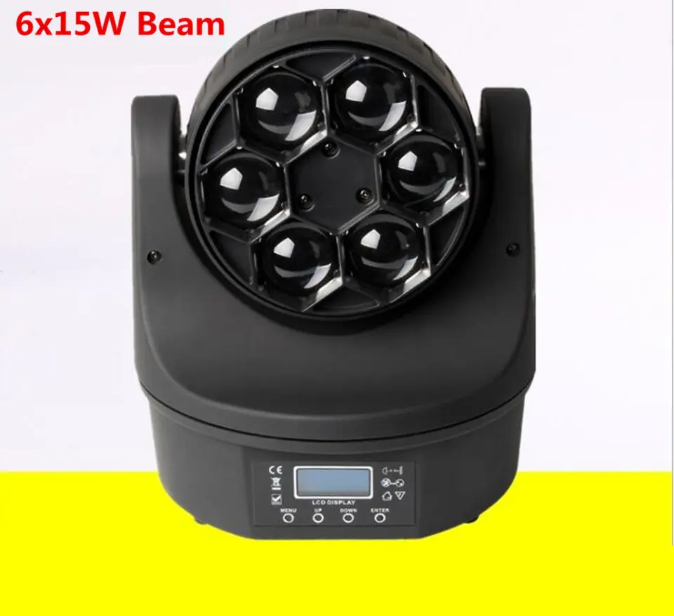 

mini Bee Eye 6x15w Beam Wash Moving Head Light wash spot lights 11/14 DMX channels
