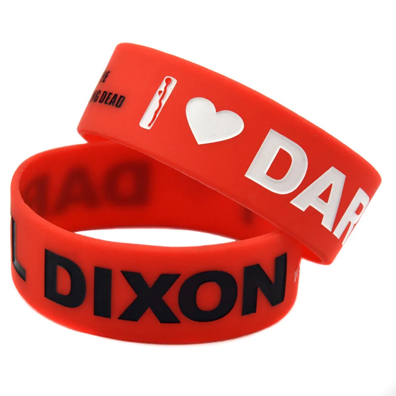 1 PC I Love Daryl Dixon The Walking Dead Silicone Bracelet 1 Inch Wide