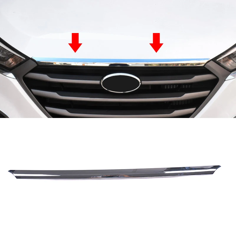 

Car Styling 1PCS ABS Chromed Front Head Engine Lid Molding Strip Cover Trim For Hyundai Tucson 2016 2017 2018 2019