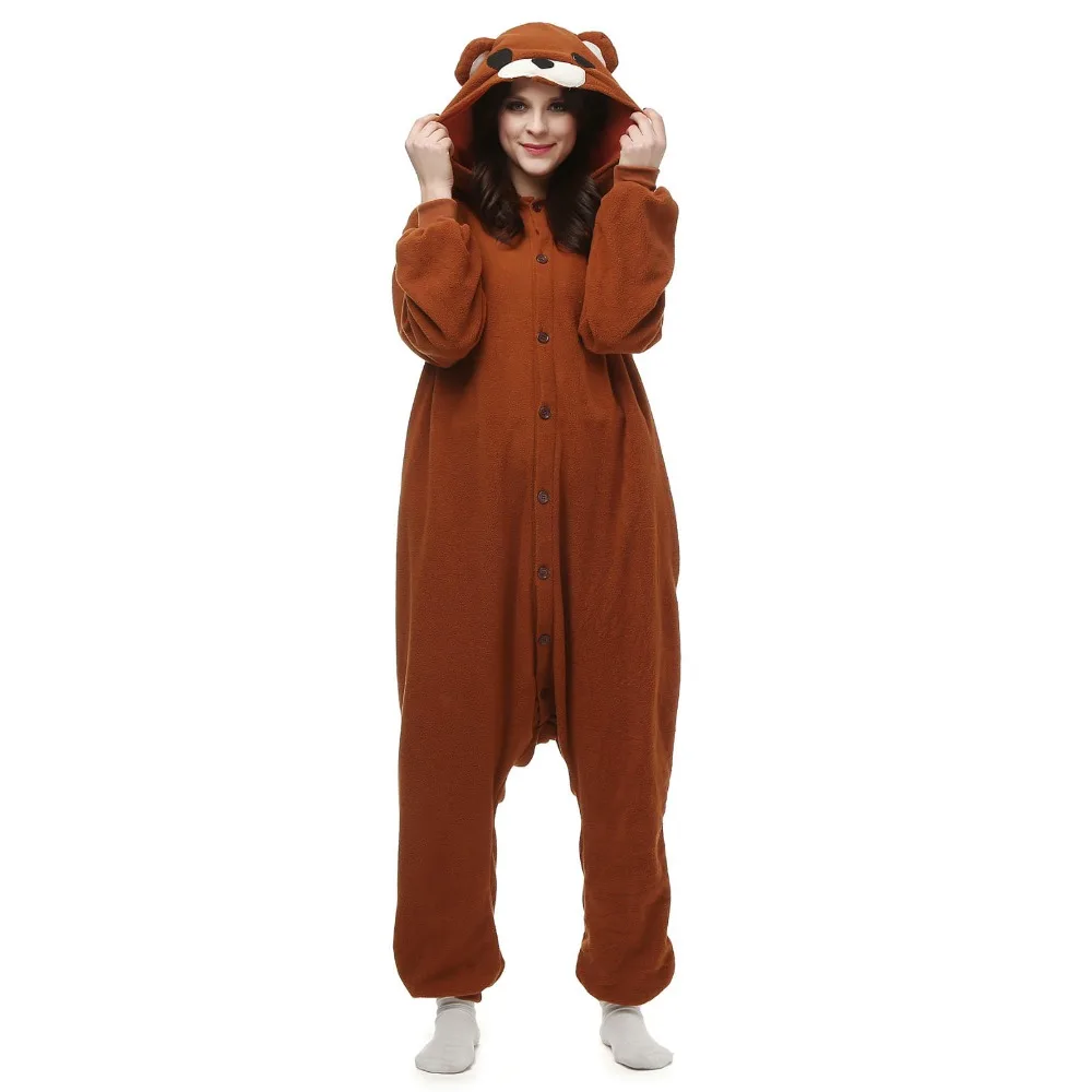 Косплей Аниме животные Tenorikuma Pedo медведь Onesie взрослые женские мужские пижамы