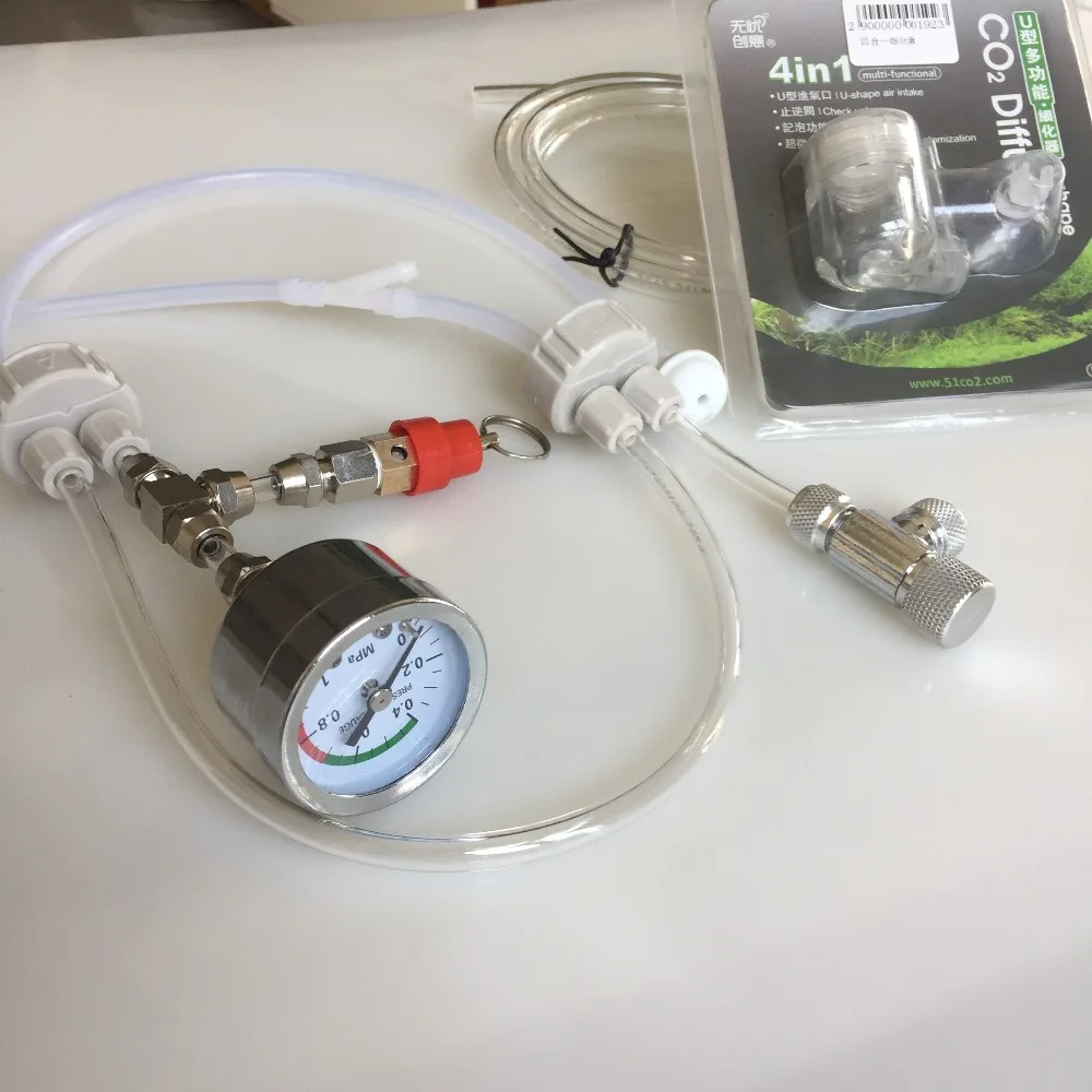 Аквариум DIY CO2 система генератора клапан сброса давления Регулировка воздушного потока воды завод рыбы аквариума CO2 клапан диффузор