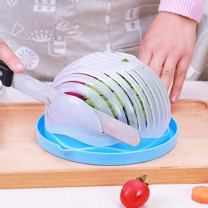 

Creative Salad Cutter Bowl DIY Vegetable Fruits Slicer Chopper Washer And Cutter Quick Salad Maker Kitchen Gadget kitchen tools