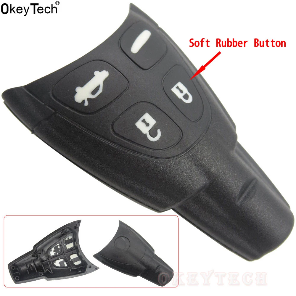 Чехол для автомобиля OkeyTech smart Key Shell для SAAB 93 95 9-3 9-5 WF мягкая резиновая Кнопка без ключа 4 кнопки дистанционного ключа