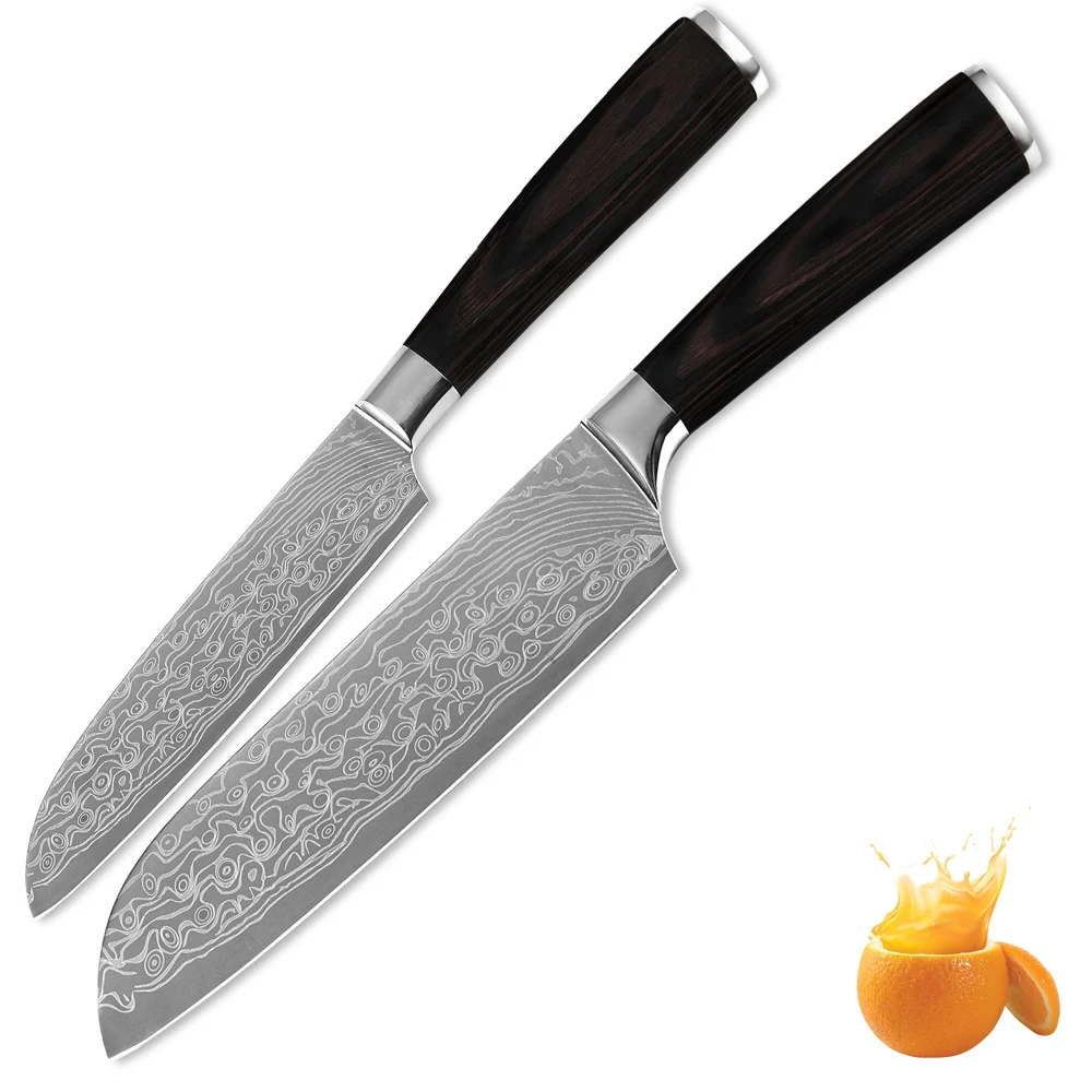 XYJ Brand 7CR17 stainless steel knife 7 inch 5 inch santoku kitchen