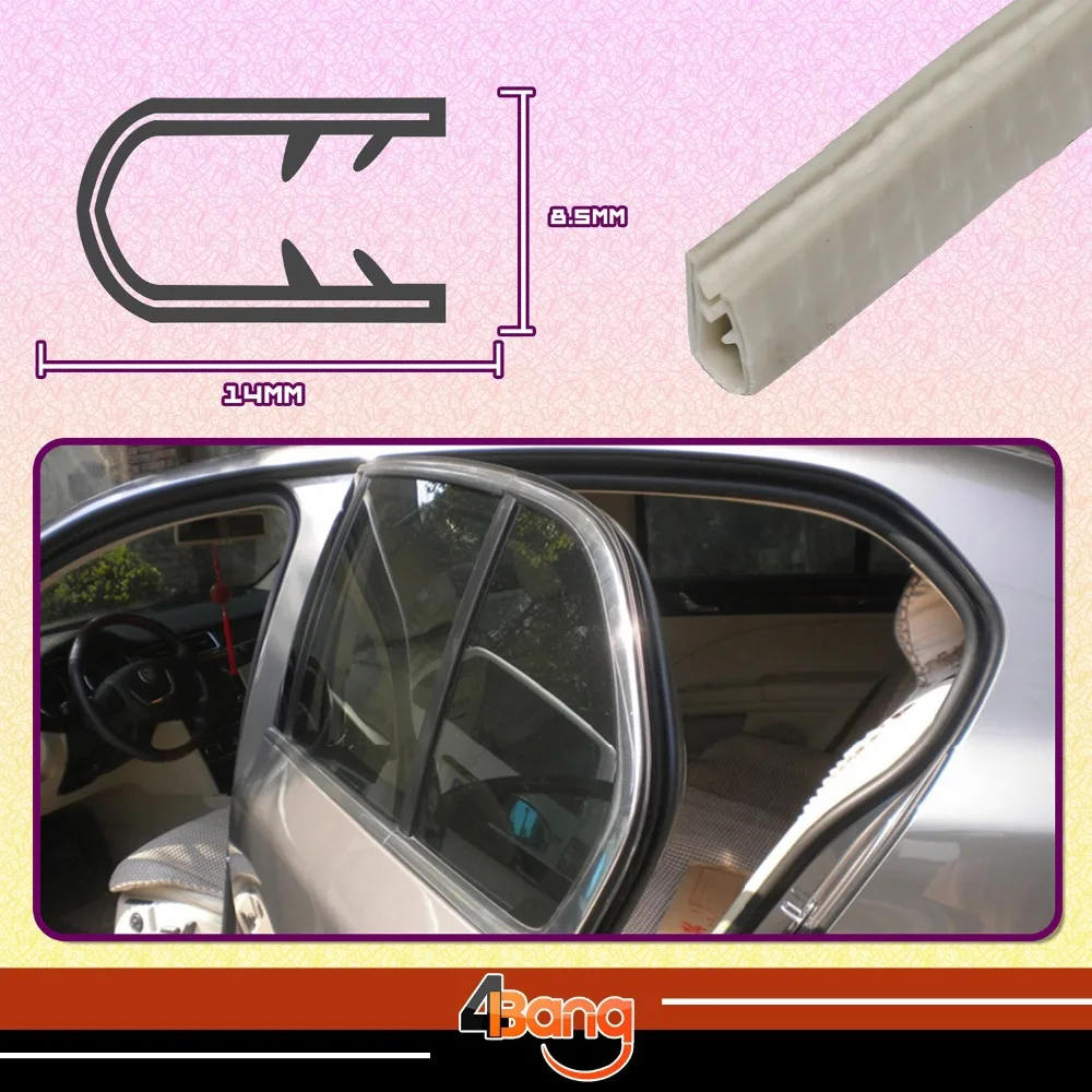 14mm*8.5mm Car Caravan Trailer Camper Pillar Edge White Flexible Rubber