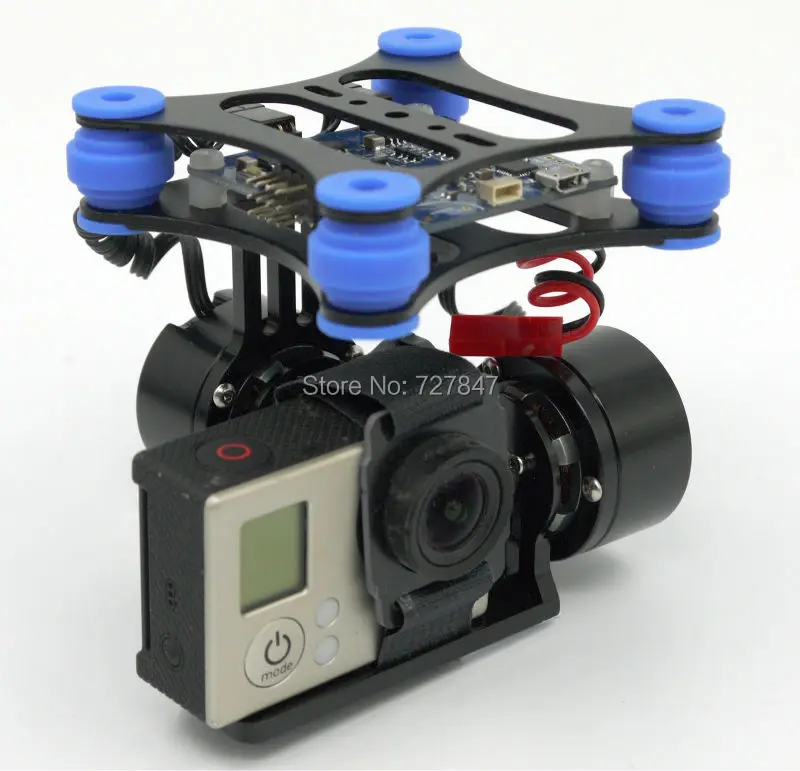 CNC FPV Quadcopter BGC 2 Axis Metal Brushless Gimbal W/ Controller For GoPro 3 Camera DJI Phantom 1 2 Walkera X350 Pro