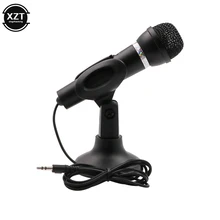 Microfone universal de mesa para computador, microfone portátil para karaokê, gravador de canto, ktv e conversação com base