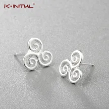 Kinitial, серьги с трискелионовым узором для женщин, девушек, серьги вихревые, в стиле панк, хип-хоп, геометрические массивные серьги, ювелирные изделия для ушей, oorbellen
