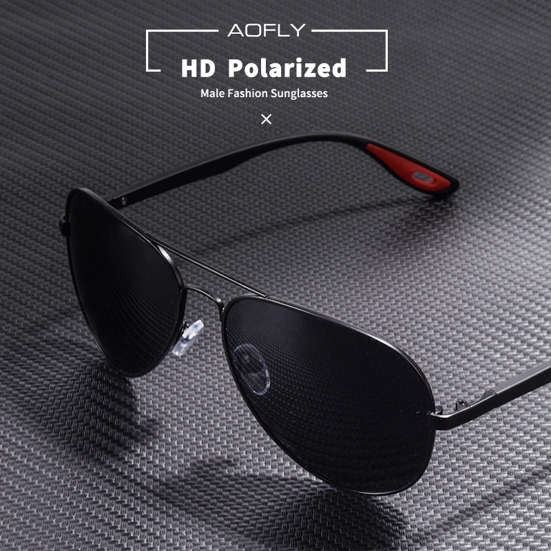 Koop Aofly Brand Design Klassieke Gepolariseerde Zonnebril Mannen Vrouwen Rijden Pilot Frame Zonnebril Mannelijke Goggle UV400 Gafas De Sol AF8186