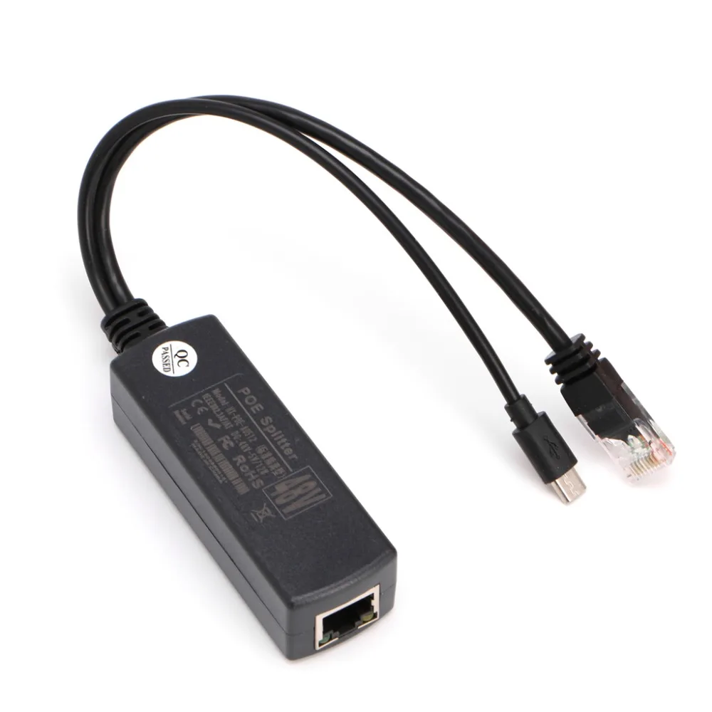 Мощность через Ethernet 48 В до 5 В 2.4A активный сплиттер POE Micro USB штекер Y КАБЕЛЬ сетевые инструменты
