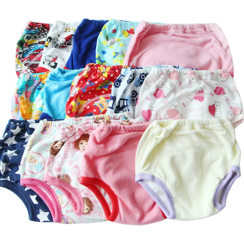 3pcs/lot Cartoon Baby Training Panties Waterproof Diaper Cover Potty