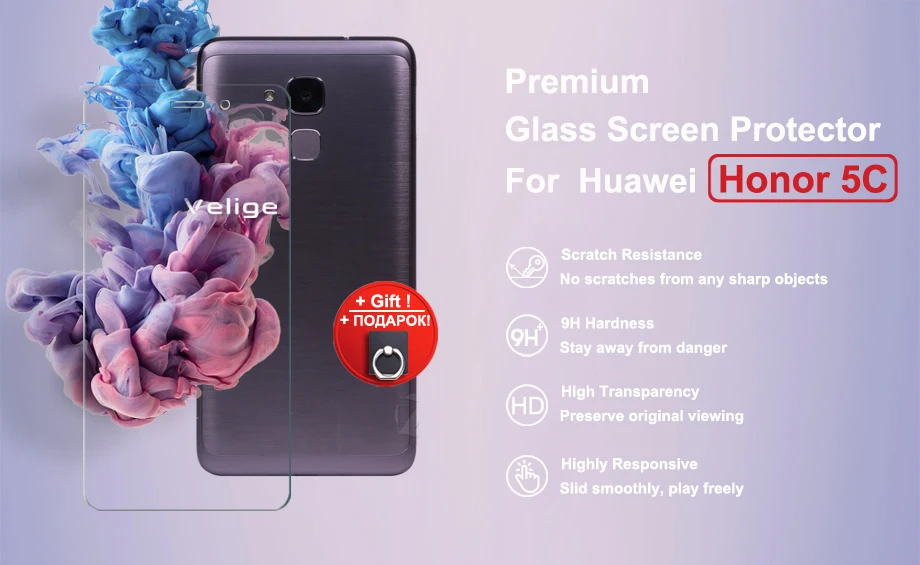2 Pack Velige Tempered Glass Screen Protector For Huawei Honor 5C 5 C Honor5C 2.5D 9H Protective Glass Film (5)