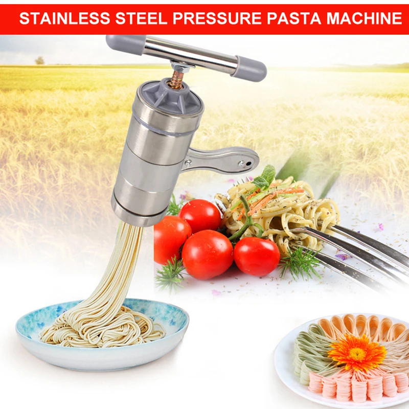 

TTLIFE Stainless Steel Noodle Maker With 5 Models Manual Noodles Press Pasta Machine Kitchen Tools