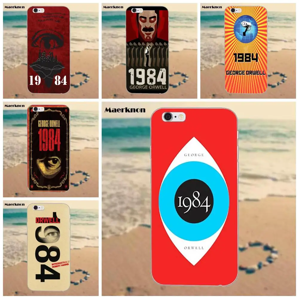 

1984 George Orwell book Flexibles For iPhone 4 4S 5 5S 5C SE 6 6S 7 8 Plus X Galaxy J1 J3 J5 J7 A3 A5 2016 2017 TPU Mobile Phone