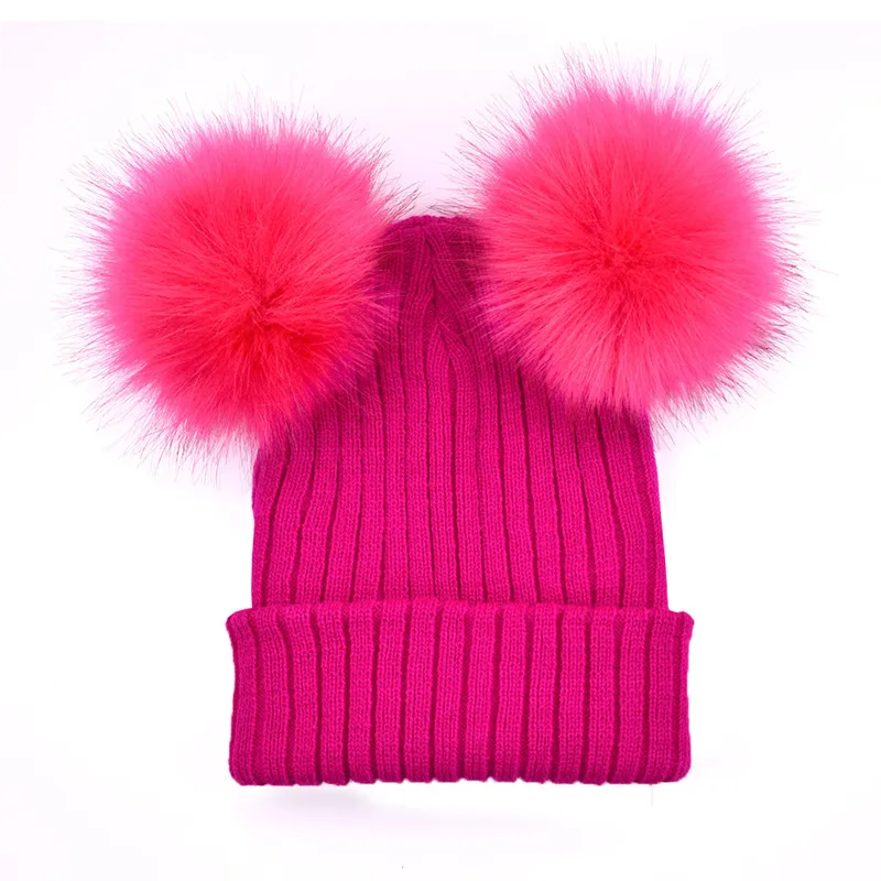 Шапка женская зимняя вязаная с двумя помпонами|fur pompom hat|pom pom beaniespompom hat |