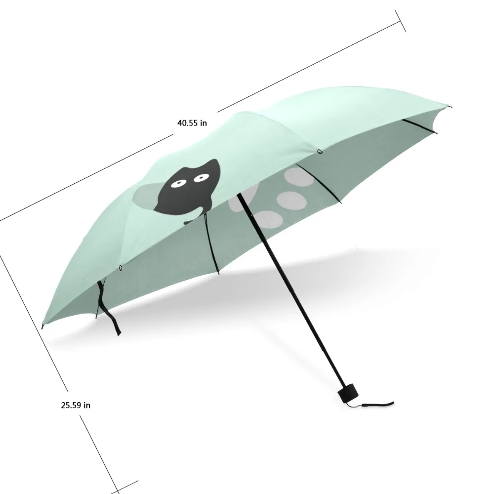 Полностью автоматический зонт Три складной Солнечный дождливый зонт Анти УФ модный Забавный крутой черный кот Женский зонт