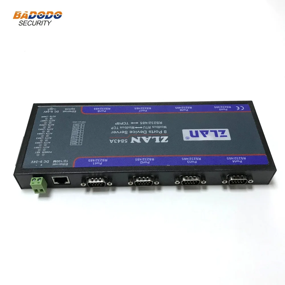 ZLAN5843A 8 портовый RS232 RS485 к Ethernet преобразователю нескольких последовательных