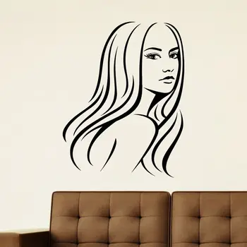 

WALL DECAL VINYL STICKER BEAUTY GIRL HAIR SALON SPA DECOR
