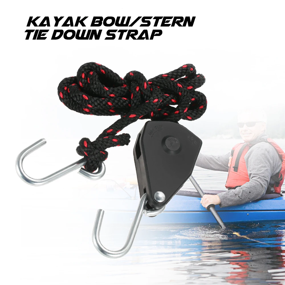 

New Size Small/Large Kayak Canoe Boat Pulley Rope Adjustable Lock Bow Stern Tie Down Strap Rope Hanger with Hook