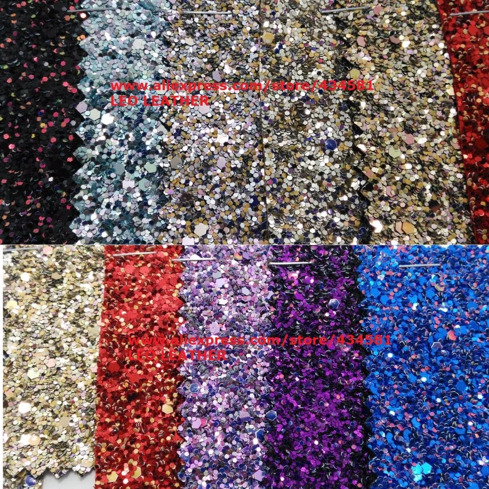 90x134cm Synthetic Leather Faux Leather Fabric Glitter Leather Big