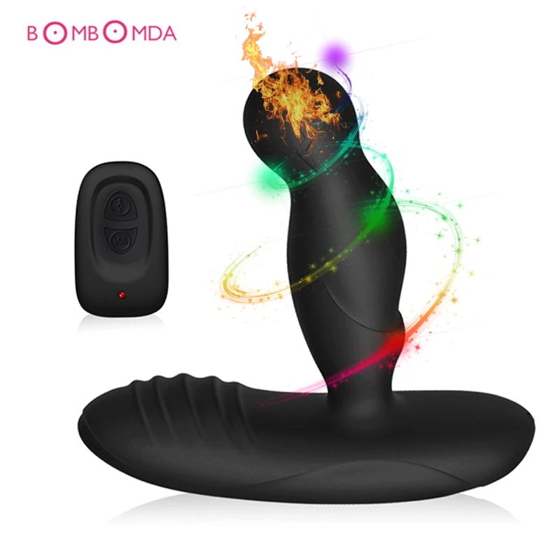 Rotation Anal Plug Vibrator With Heating Sex Toys For Men Wireless Remote Prostate Massager Vibrating Butt Plug Intimate Goods 1