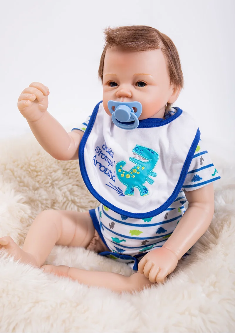 

NPK Real 53CM soft cotton Body SIlicone boy Reborn Babies Doll Toy Lifelike Newborn Princess Baby Doll Bonecas Bebes Reborn Meni