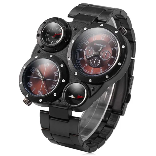 

Shiweibao Military Watch Multiple Time Zone Thermometer Quartz Movement Sports watches Men's WristWatches J3104
