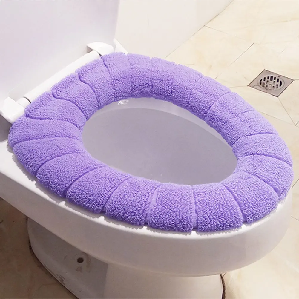 Warm Comfortable Coral Toilet Seat Cover Standard Pumpkin Pattern