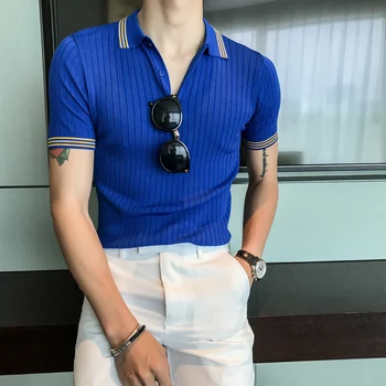 

New Shirts Mens 2019 Summer Mens Royal Blue Camisa New Hombre Slim Fit Yellow Business New For Mens Casual High Quality Dress