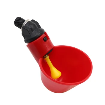 

6 Pcs Automatic Quail Drinker cup Chicken Waterer Bowl With Yellow Nipple Farm poultry drinking water system #xm0960