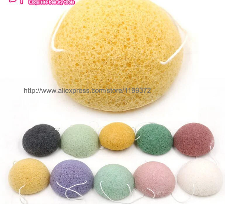 1000pcs Wholesale 100 Konjac sponge for facial cleaning sponge/whitten
