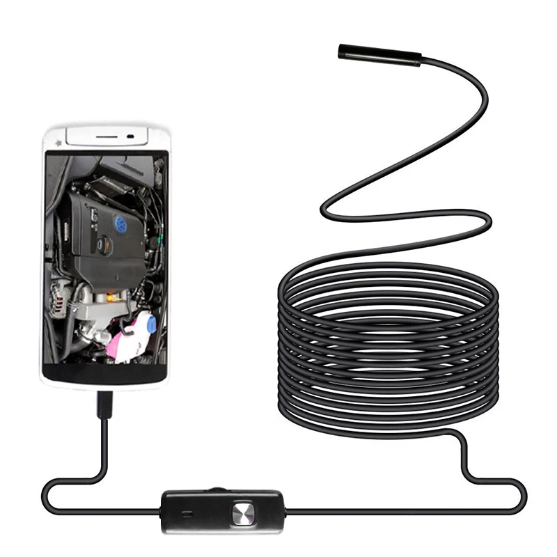 

Android Endoscope HD720P 8mm Lens mini camera with 1.5m soft hard cable USB endoscopio camera Waterproof Inspection Borescope